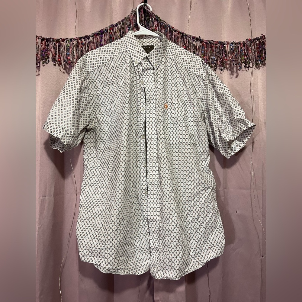 Ariat Men's White Geometric Button Down Shirt